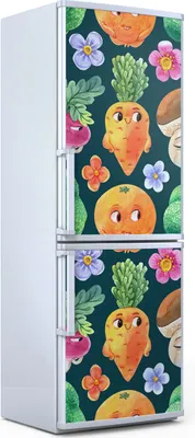 Produktbild von Magnete Dekorative - 60 cm x 180 cm - Küche Magnetmatte Kühlschrankmagnete - Kinder Gemüse Brokkoli Karotten