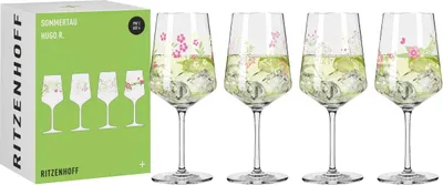 Obrázok produktu pre Ritzenhoff 6041003, Kokteilové poháre, 544 ml, Sklo, Zelená, Ružová, Priehľadná, 4 kusov, C. Lorenzo, C. Kordes, C. Oliveira