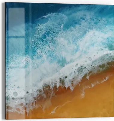 Produktbild von DEQORI Magnettafel Glas 30x30 cm 'Meeresflüstern' beschreibbar Whiteboard Pinnwand Küche