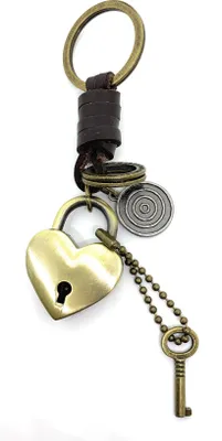 Produktbild von Onwomania Schlüsselanhänger Herz Schloss Schlüssel Liebe Metall Anhänger Charm