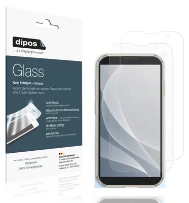 Produktbild von 2x Schutzfolie für Hipipooo Mini Smartphone matt - Anti-Shock 9H Folie dipos Glass Kunststoffglas