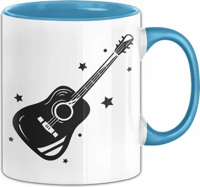 Produktbild von Gitarrenspieler Geschenk Tasse Gitarre Grafik Kaffee-Becher (Blau)