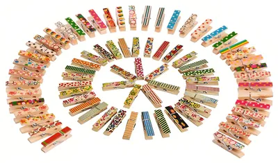 Productafbeelding van Mini houten klemmetjes - 100 stuks - Geschikt voor knutselen en het ophangen van foto's en ansichtkaarten - 3,5 cm - Natuurlijk