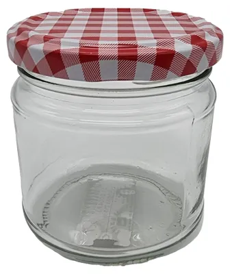 Produktbild von Einmachglas/Sturzglas mit kariertem Deckel 210ml