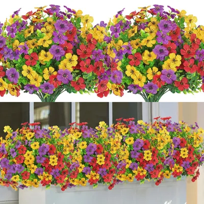 Image de Lot de 9 fleurs artificielles - Résistantes aux UV et réalistes
