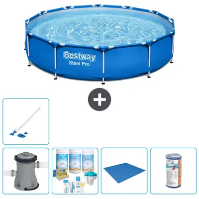 Zdjęcie produktu dla Basen stalowy Bestway Steel Pro, okrągły - 366x76 cm - 6-częściowy, model S22105