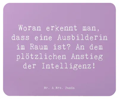 Produktbild von Mr. & Mrs. Panda Mousepad Spruch Ausbilderin Intelligenz - Lavendeltraum - Geschenk, Unterstützung, pc mausunterlage, Anerkennung, Ausbildung, Berufsgestaltung, Mauspad