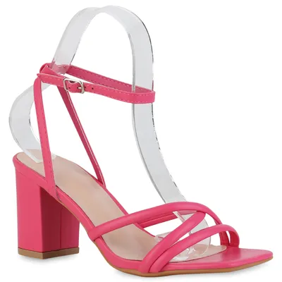 Produktbild von VAN HILL Damen Riemchensandaletten Sandaletten Party Absatz-Schuhe 839949, Farbe: Fuchsia, Größe: 36