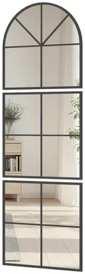 Immagine prodotto di Specchio da parete ad arco, cornice in metallo nero, 60 x 180 cm