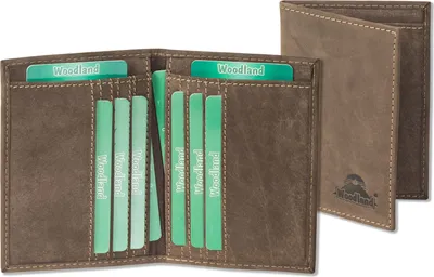 Produktbild von Woodland® Ausweis-/Kreditkartenetui für 6 Kreditkarten und 4 Ausweis/KFZ-Scheine aus weichem, naturbelassenem Büffelleder in Dunkelbraun/Taupe