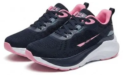 Produktbild von NBK Damen Sneaker Strick-Mesh atmungsaktiv leicht - Navy/Pink, Gr. 39