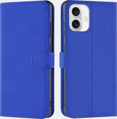 Produktbild von Conie Klapp Tasche für iPhone 16 Plus Kartenfach Rundumschutz Hülle in Blau