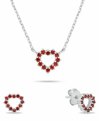 Produktbild von Zartes Silberschmuckset Herzen mit Zirkonen SET266WR ( Halskette, Ohrringe)
