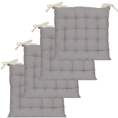 Productafbeelding van Atout Ciel zitkussens, vierkant, tweekleurig, 40 x 40 cm, beige/grijs, set van 4 stuks
