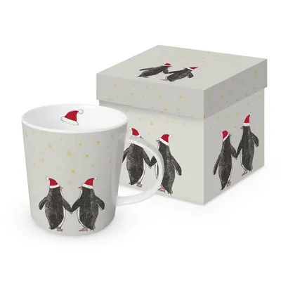 Produktbild von ppd Trend Tasse, Geschenkverpackung, Pinguine, Wintertasse, Weihnachtstasse