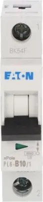 Image de Disjoncteur de surintensité 1P B 10A 6kA AC PL6-B10/1 286519 Eaton