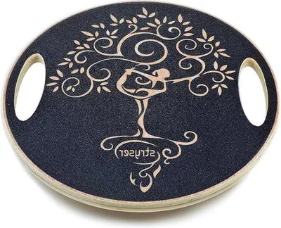 Image de Planche d'équilibre en bois pour exercices de fitness et de coordination - diamètre 39,5 cm