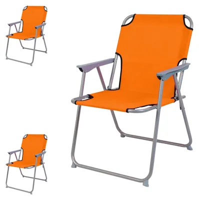 Produktbild von 3 Stück Campingstuhl Stoff Oxfort Metall Orange