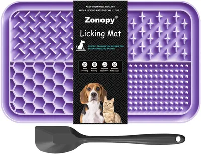 Produktbild von Hundepflegemittel Leckmatte für Hunde und Katzen mit Saugnäpfen, 1 Stück Hunde-Leckmatte für langsames Fressen zur Angstlinderung, Hundespielzeug-Futt