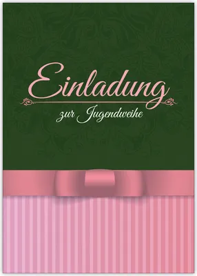 Produktbild von Klassische elegante Einladung zur Jugendweihe in grün, rosa