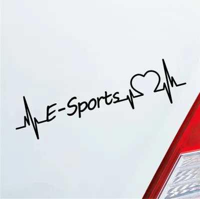 Produktbild von Auto Aufkleber E-Sports Herzschlag Gaming Zocken Playing Sport Liebe 19x5 cm Schwarz Glanz Sticker Heckscheibenaufkleber