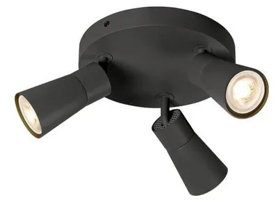 Immagine prodotto di SLV PURI 2.0 Cono, plafoniera da parete e soffitto, rotonda, 3 x max. 6W GU10, nero 1008336