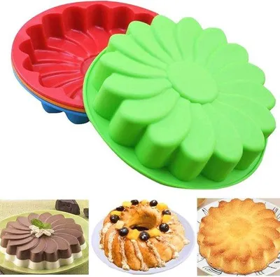Produktbild von Silikonkuchenschalen - Set aus 3 runden Tortenformen für dekorative Torten und Gebäck