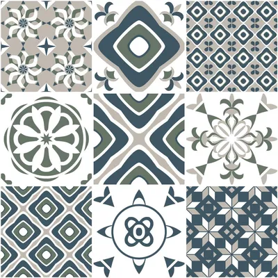 Produktbild von Selbstklebende Fliesenaufkleber für Küche und Bad – 9 Zementfliesenaufkleber, Azulejos Amiaz – 9 Aufkleber, 10 x 10 cm