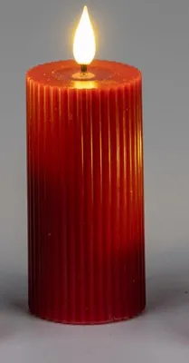 Zdjęcie produktu dla Formano LED świeca woskowa taśma czerwona 5x8cm, w tym świeca z funkcją timera; na 3x baterie AA 1,5V