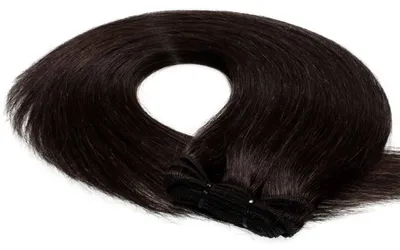 Produktbild von hair2heart Premium Echthaar Tressen zum Einnähen Extensions glatt - 50cm 50g 6/3 dunkelblond gold