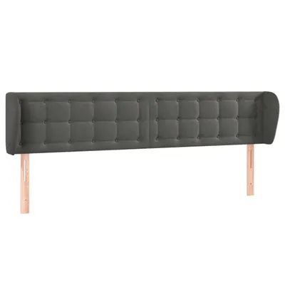 Image de vidaXL Tête de lit avec oreilles gris foncé 183x23x78/88 cm velours