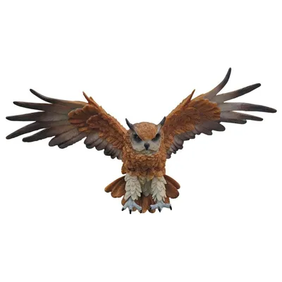 Produktbild von Dekofigur Eule fliegend Wanddeko Tierfigur Greifvogel Uhu Wandrelief