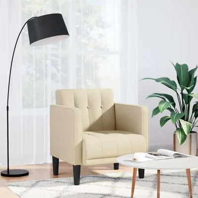 Produktbild von Cremefarbener Sessel mit Armlehnen, 53 cm, Stoff, 14.95 kg