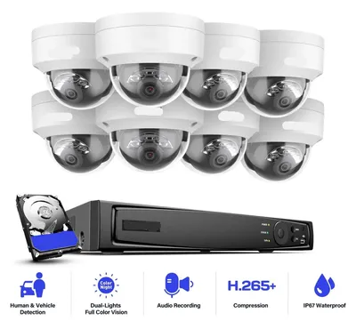 Image de Caméras de surveillance - Surveillance vidéo - Système de caméras de sécurité (CCTV) - 4K - Réseau PoE 8 canaux - Enregistreur NVR