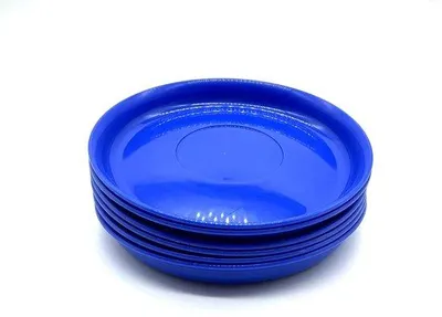 Productafbeelding van Set van 6 herbruikbare, kindvriendelijke plastic snijplanken, blauw, 14 cm.