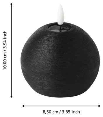 Zdjęcie produktu dla Świeca LED Eglo Leskino, ciepła biel, 10 x Ø 10 cm, czarna