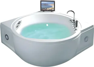 Produktbild von Acrylwanne Whirlpool Blubberbad Hydromassagewanne Spa-Bad Whirlwanne 154x154 cm