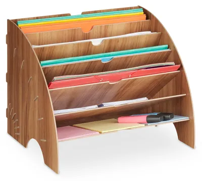 Obrázok produktu pre Organizér na stôl s úložnými priehradkami RD42748, hnedá
