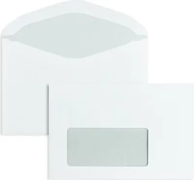 Produktbild von Briefumschläge C6 75g/qm gummiert Fenster VE=1000 Stück weiß
