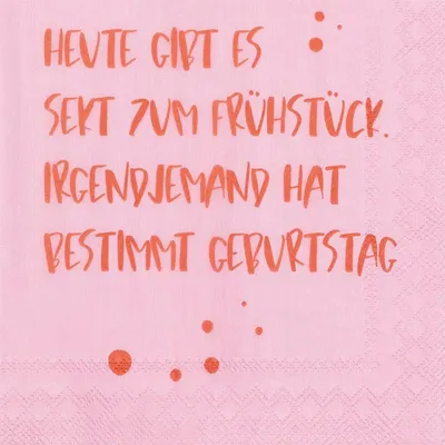 Produktbild von Cocktailservietten "Sekt zum Frühstück"