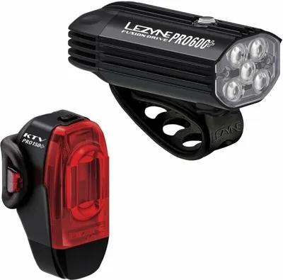 Produktbild von Lezyne Fusion Drive Pro 600 Plus KTV Drive Pro Plus-Beleuchtungsset – vorne und hinten schwarz 1-LED-39P-V137