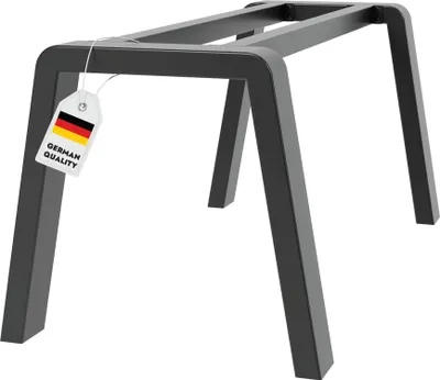 Produktbild von MetaloPro Tischbein Thusia Round Extreme – Robuste Schwarze Metallbeine In Abgerundeter Trapezform Für Moderne Ess- Und Arbeitstische Im Minimalistischen Stil – 180x80x72cm