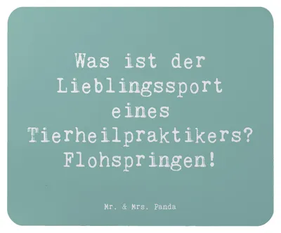 Produktbild von Mr. & Mrs. Panda pc mausunterlage Spruch Tierheilpraktiker Humor - Meeresbrise - Geschenk, laptop mousepad, Mauspad, Mouse Pad, Flohspringen, kreative Geschenke, Beruf