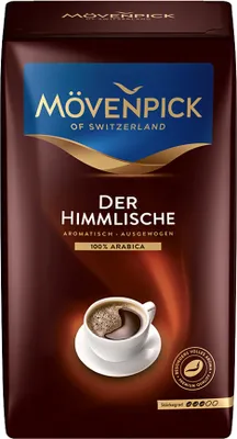 A bag of coffee beans with a cup of coffee shown.