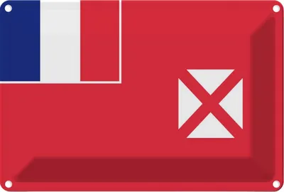 Produktbild von vianmo Blechschild 20x30 cm Wallis und Futuna Flagge Fahne Wappen