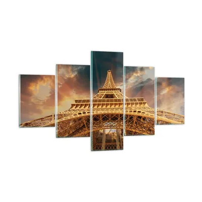 Produktbild von Bilder auf glas - Eiffle Architektur Paris - 125x70cm - Glasbilder - Wandbilder - Kunstdruck - zum Aufhängen bereit - Wanddekoration aus Glas - Glas Bilder - Wandbild auf Glas - GEA125x70-2437