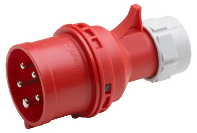 Produktbild von Meister CEE-Stecker Mit Phasenwender 5-polig rot 400 V 16 A Maximaler Kabelquerschnitt 2,5 mm²