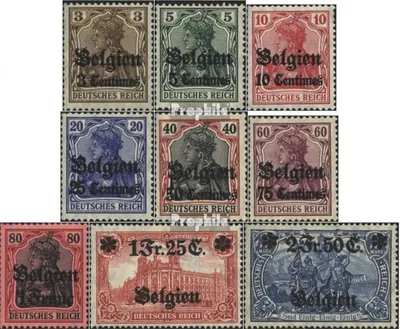 Produktbild von Briefmarken Dt. Landespost in Belgien 1914 Mi 1-9 (kompl.Ausg.) gestempelt Germania