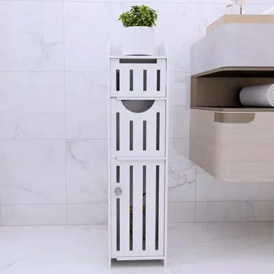 Immagine prodotto di Scaffale da bagno per WC, mobiletto stretto, laterale, 20 x 18 x 78 cm, bianco