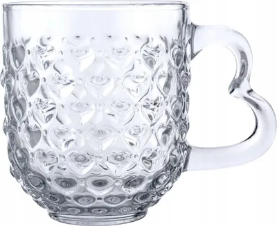 Obrázok produktu pre Kubek szklany z reliefem serduszek 310 ml
